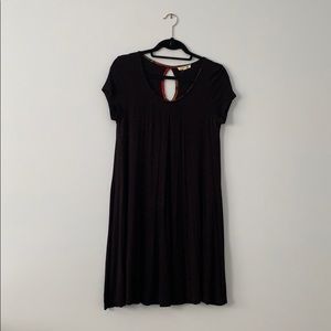 Black tshirt dress with keyhole opening in back